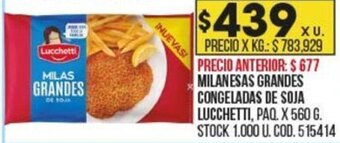 Coto Milanesas Grandes Congeladas de Soja Lucchetti oferta