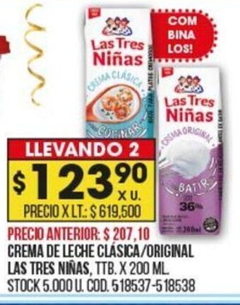 Coto Crema De Leche Clásica/ Original Las Tres Niñas oferta