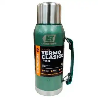 Frávega Termo acero inox 1 litro lusqtoff verde frio calor manija oferta