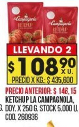 Coto Ketchup La Campagnola oferta