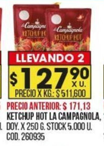 Coto Ketchup Hot La Campagnola oferta