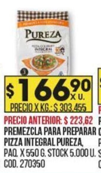Coto Premezcla Para Preparar Pizza Integral Pureza oferta