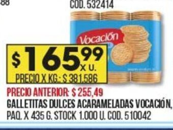 Coto Galletitas Dulces Acarameladas Vocación oferta