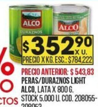 Coto Peras/Duraznos Light Alco oferta