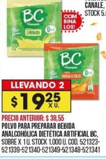 Coto Polvo Para Preparar Bebida Analcohólica Dietética Artificial BC oferta