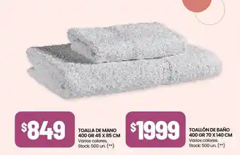 Changomas Toalla de mano toallón de baño oferta