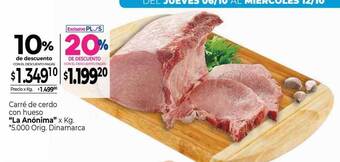 La Anonima Carré de cerdo con hueso oferta