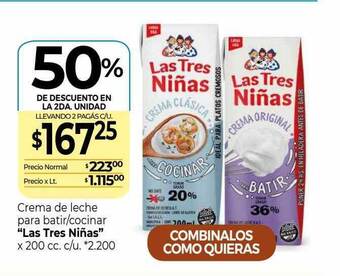 La Anonima Crema de leche para batir cocinar oferta
