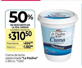 La Anonima Crema de leche pasteurizada oferta