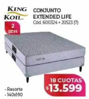 Naldo Lombardi King koil conjunto extended life oferta