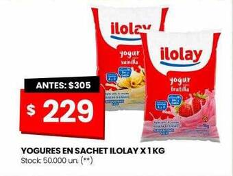 Changomas Yogures en sachet ilolay oferta