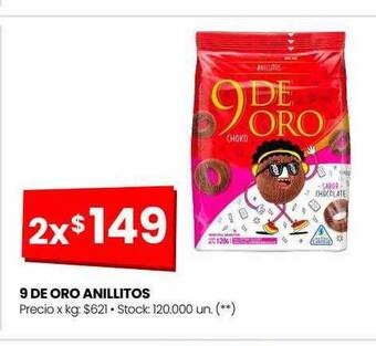 Changomas 9 de oro anillitos oferta