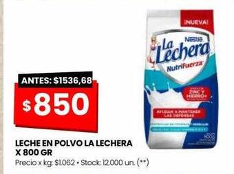Changomas Leche en polvo la lechera oferta