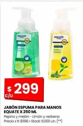 Changomas Jabón espuma para manos equate oferta