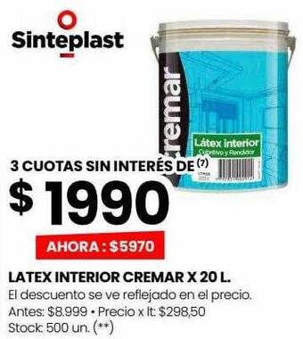 Changomas Latex interior cremar oferta