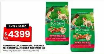 Changomas Alimento adulto mediano y grande sin conservantes dog chow oferta