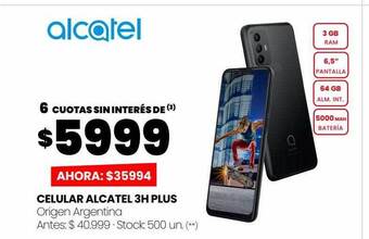 Changomas Celular alcatel 3h plus oferta