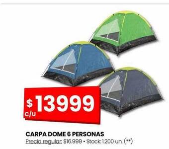 Changomas Carpa dome 6 personas oferta
