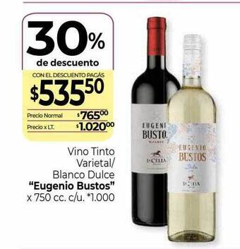 La Anonima Vino tinto varietal blanco dulce oferta