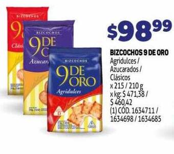 Makro Bizcochos 9 de oro oferta