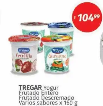 Arcoiris Supermercados Tregar yogur frutado entero frutado descremado varios sabores x 160 g oferta