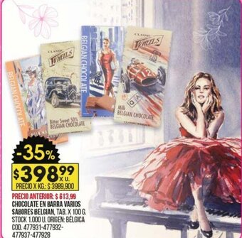 Coto Chocolate en Barra Varios Sabores Belgian oferta