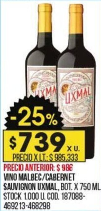 Coto Vino Malbec/ Cabernet Sauvignon Uxmal oferta