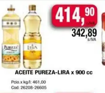 Maxiconsumo Aceite Pureza-Lira x 900cc oferta