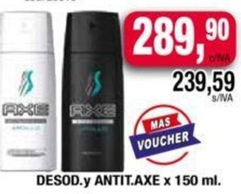 Maxiconsumo Desod. Y Antit. Axe x 150ml oferta