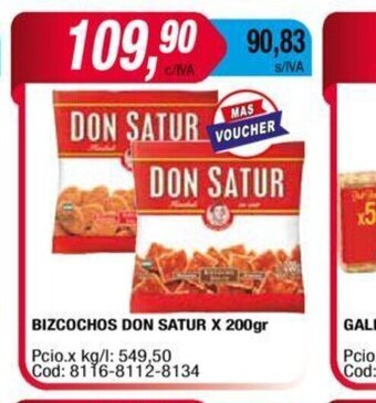 Maxiconsumo Bizcochos Don Satur x 200gr oferta