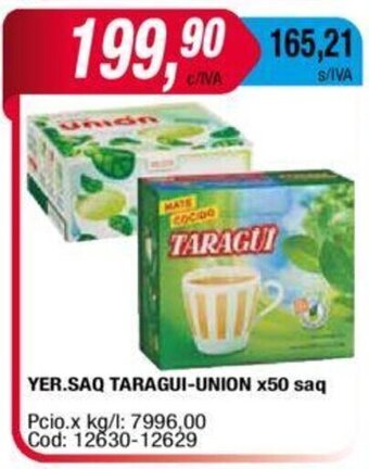Maxiconsumo Yer. Saq Taragui-Union x 50saq oferta