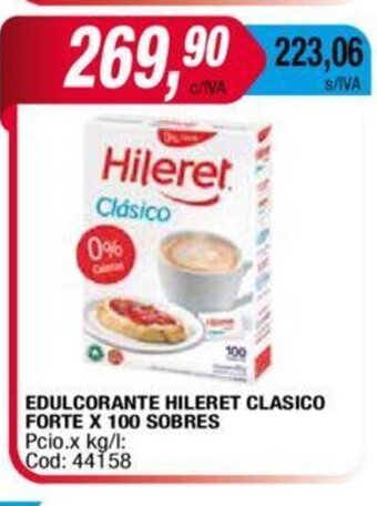 Maxiconsumo Edulcorante Hileret Clasico Forte x 100 Sobres oferta