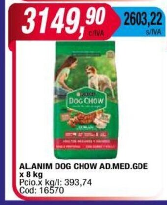 Maxiconsumo Al. Anim Dog Chow Ad. Med. Gde x 8kg oferta