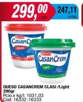 Maxiconsumo Queso Casancrem Clasi/Light 290gr oferta