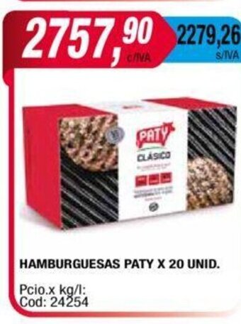 Maxiconsumo Hamburguesas Paty x 20 unid. oferta