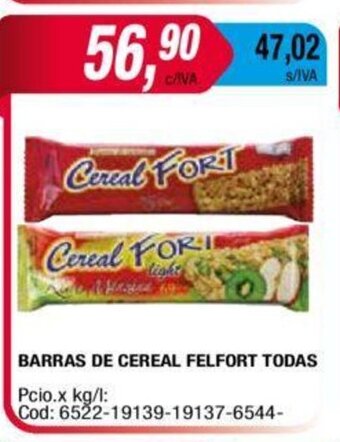 Maxiconsumo Barras de Cereal Felfort Todas oferta