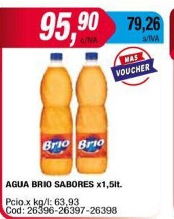 Maxiconsumo Agua Brio Sabores x 1.5lt oferta