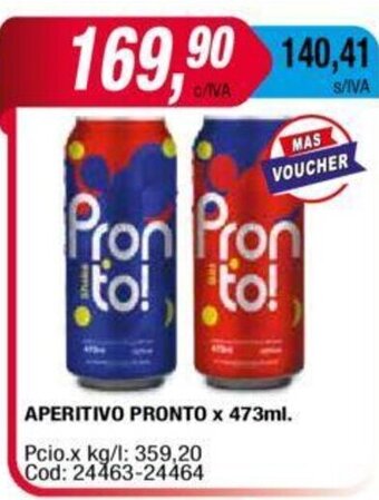Maxiconsumo Aperitivo Pronto x 473ml oferta