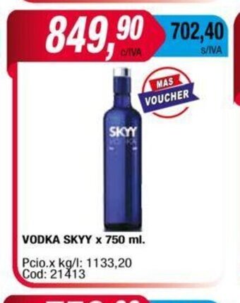 Maxiconsumo Vodka Skyy x 750ml oferta