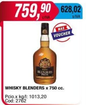 Maxiconsumo Whisky Blenders x 750cc oferta