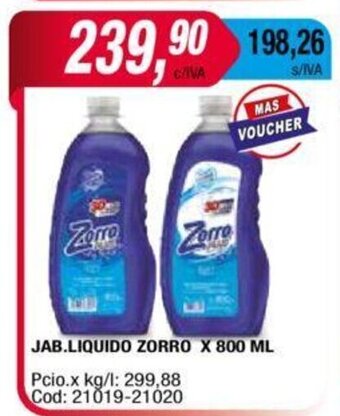 Maxiconsumo Jab. Liquido Zorro X 800 ML oferta