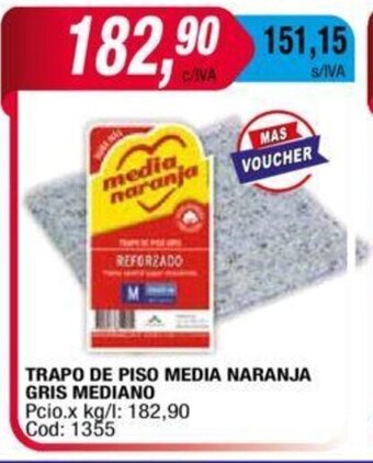 Maxiconsumo Trapo de Piso Media Naranja Gris Mediano oferta