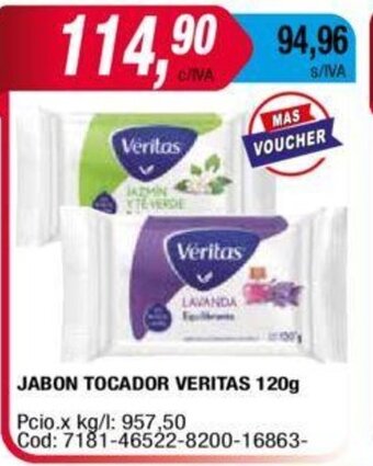 Maxiconsumo Jabon Tocador Veritas 120g oferta