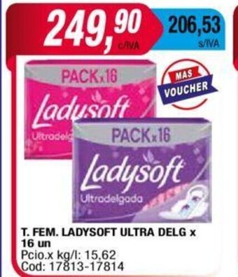 Maxiconsumo T.Fem. Ladysoft Ultra Delg x 16 un oferta