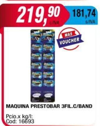 Maxiconsumo Maquina Prestobar 3Fil.C/Band oferta