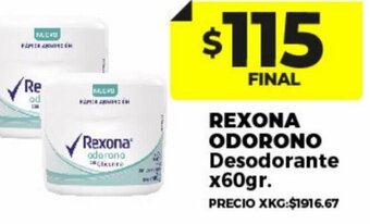Supermayorista Vital Rexona Odorono Desodorante x60gr oferta