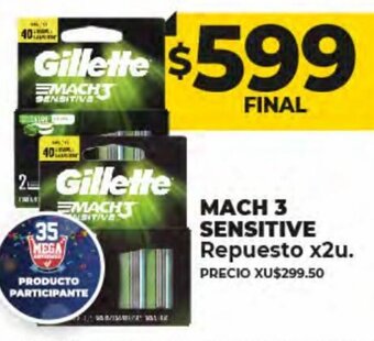 Supermayorista Vital Mach 3 Sensitive Repuesto x2u oferta