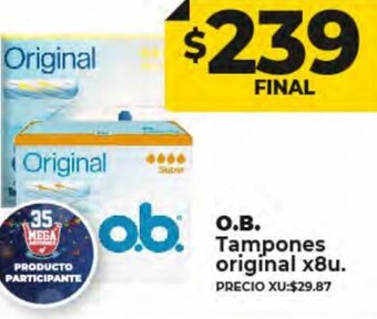 Supermayorista Vital O.B. Tampones Original x8u oferta