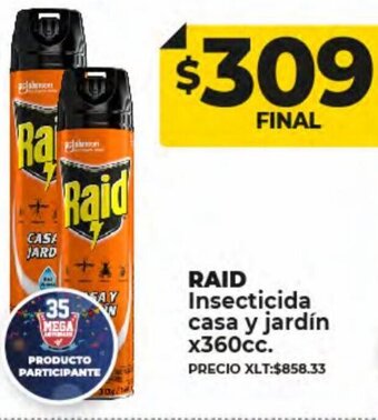 Supermayorista Vital Raid Insecticida Casa y Jardín x360cc oferta