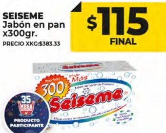 Supermayorista Vital Seiseme Jabón en Pan x300gr oferta